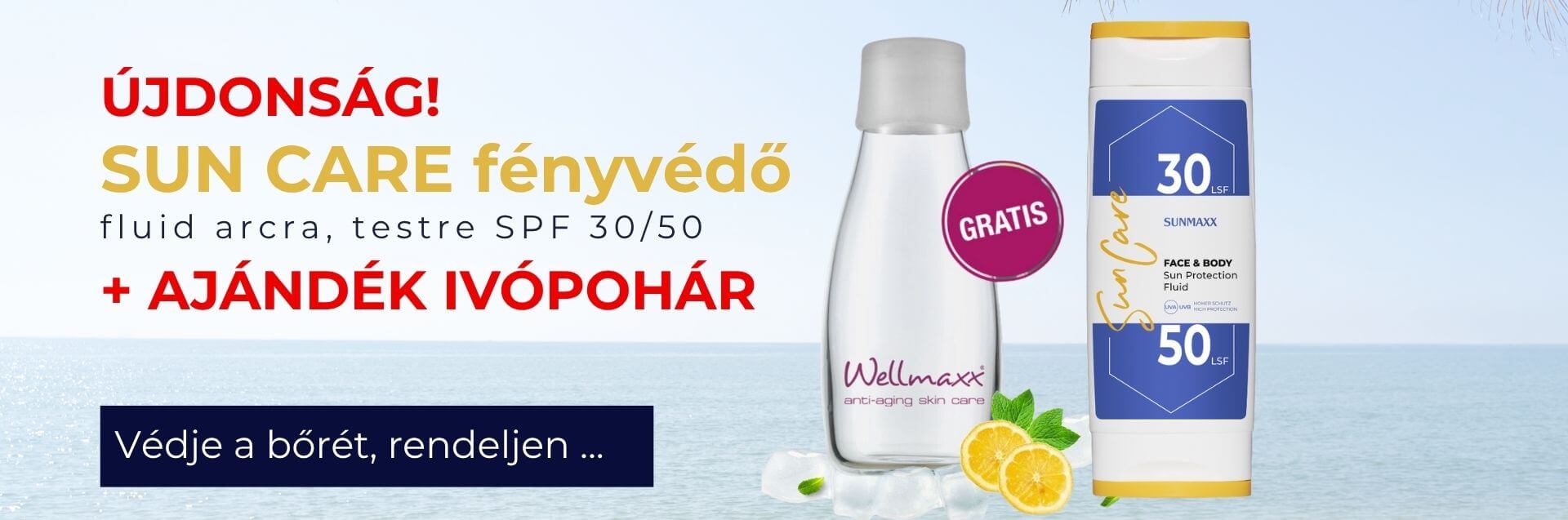 Wellmaxx SunCare fényvédő fluid arcra, testre SPF 30/50