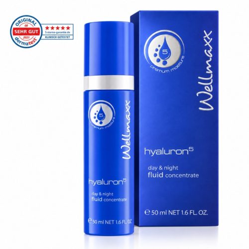 Hialuronsavas fluid – Wellmaxx Hyaluron⁵ Nappali és Éjszakai Fluid 24h, 50 ml
