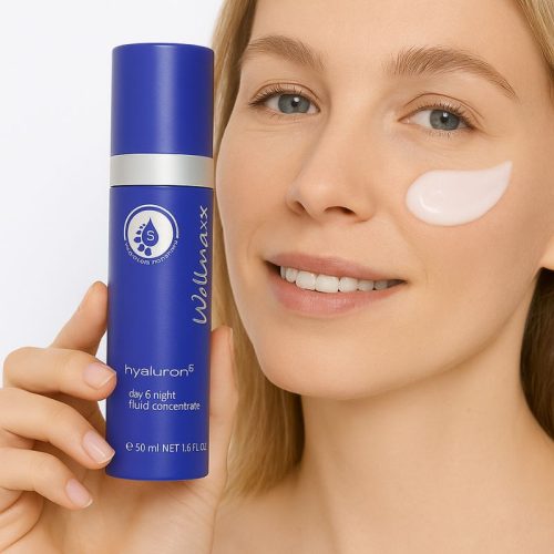 Hyaluronsavas nappali és éjszakai fluid – Wellmaxx Hyaluron⁵ 50 ml hidratáló és anti-aging bőrápolás