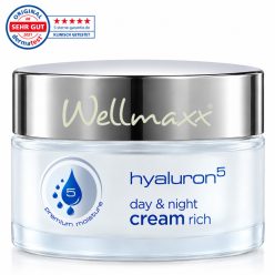 Wellmaxx Hyaluron⁵ hialuronsavas arckrém – nappali és éjszakai hidratáló krém
